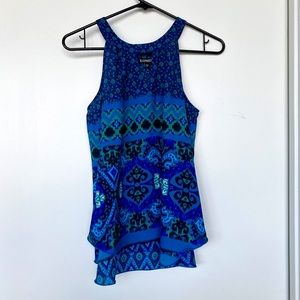 EXPRESS Patterned High Neck Tank - Size XS